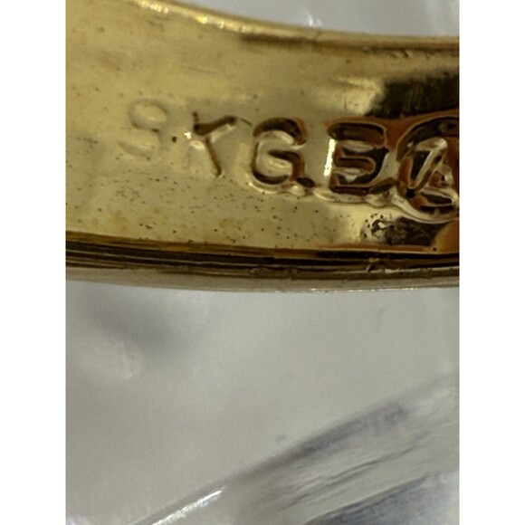 Ring 18K G. E. GOLD ELECTROPLATE American Ring Co A Size 6.5 Onyx Like Stone - Picture 15 of 16